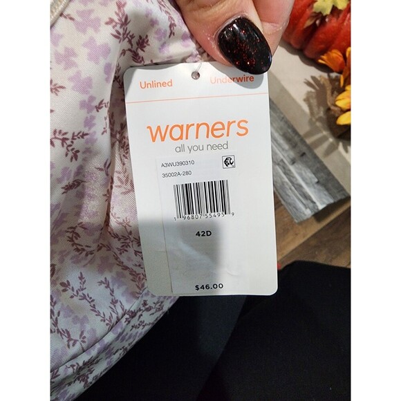 NWT Warners Signature Support Underwire Unlined Full Coverage Bra 35002A Sz 42D - Picture 5 of 8